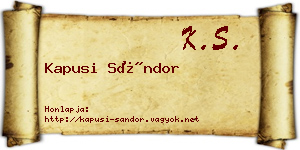 Kapusi Sándor névjegykártya