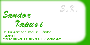 sandor kapusi business card